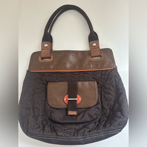 Fossil Key-Per Brown and Orange Quilted Purse in Good Condition - Picture 2 of 12